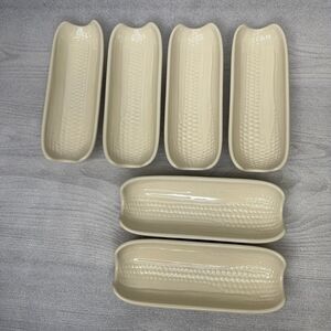 6x Pfaltzgraff Remembrance Boiled Corn on the Cob Holder Tray 8.5 inch USA